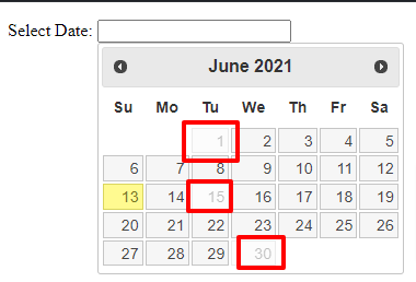 disable tanggal kemarin datepicker